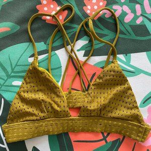 Acacia Awapuhi Mesh Top - Mustard Mesh